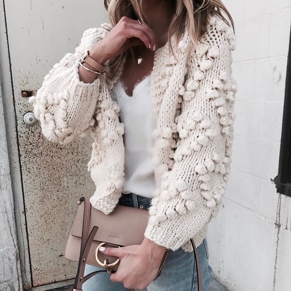Pom Pom Sweater Cardigan | Poshmark